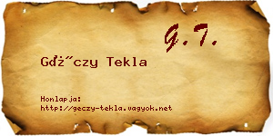Géczy Tekla névjegykártya